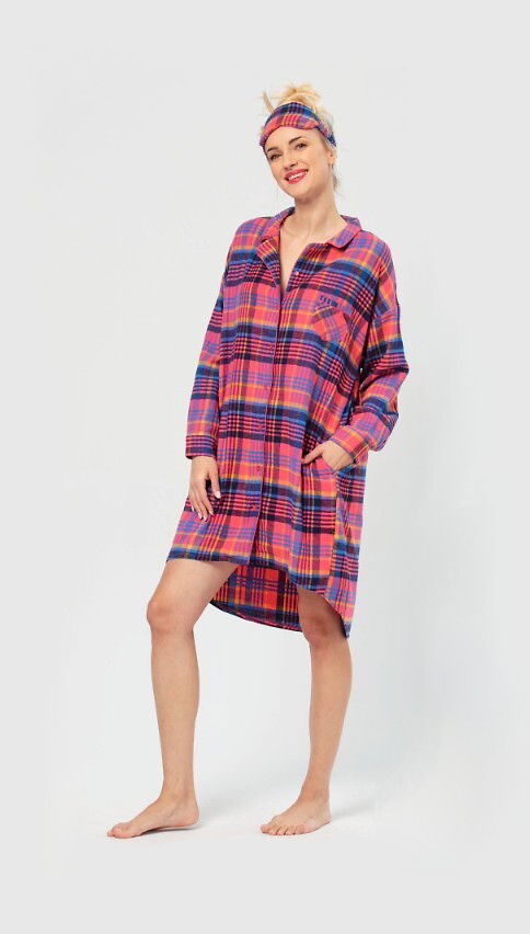 Camicia da notte da donna in flanella di cotone - STRAWBERRY - Lullaby Lingerie