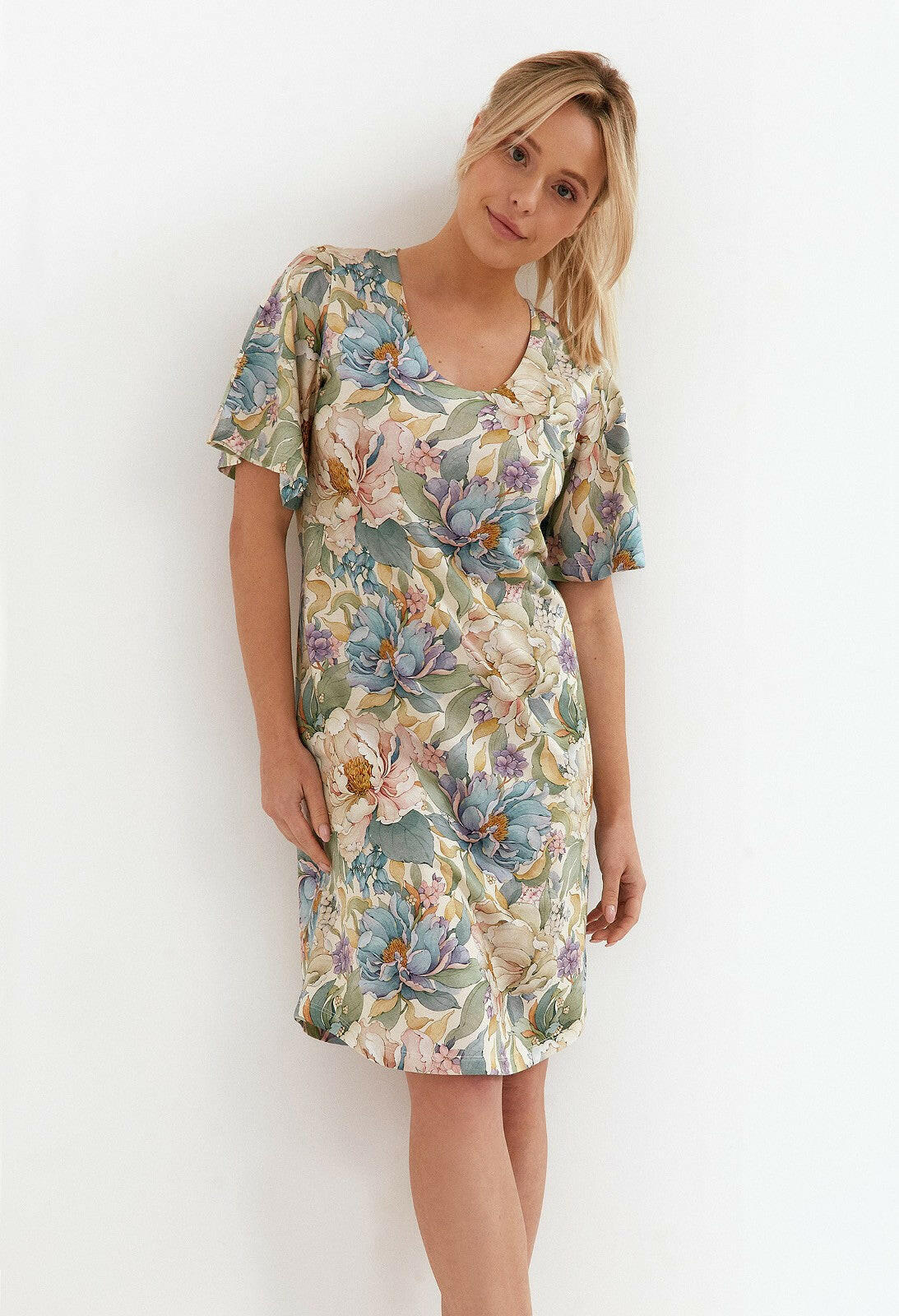 Camicia da notte in 100% cotone - PEONIE - 266 - Lullaby Lingerie