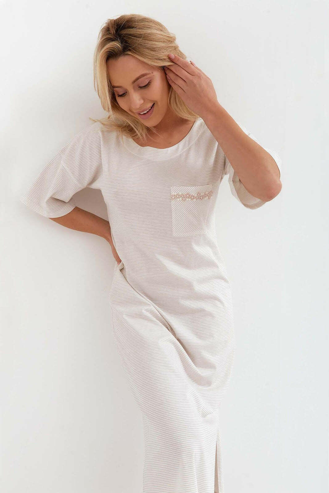 Camicia da notte in puro cotone - Aurora - 234 - Lullaby Lingerie