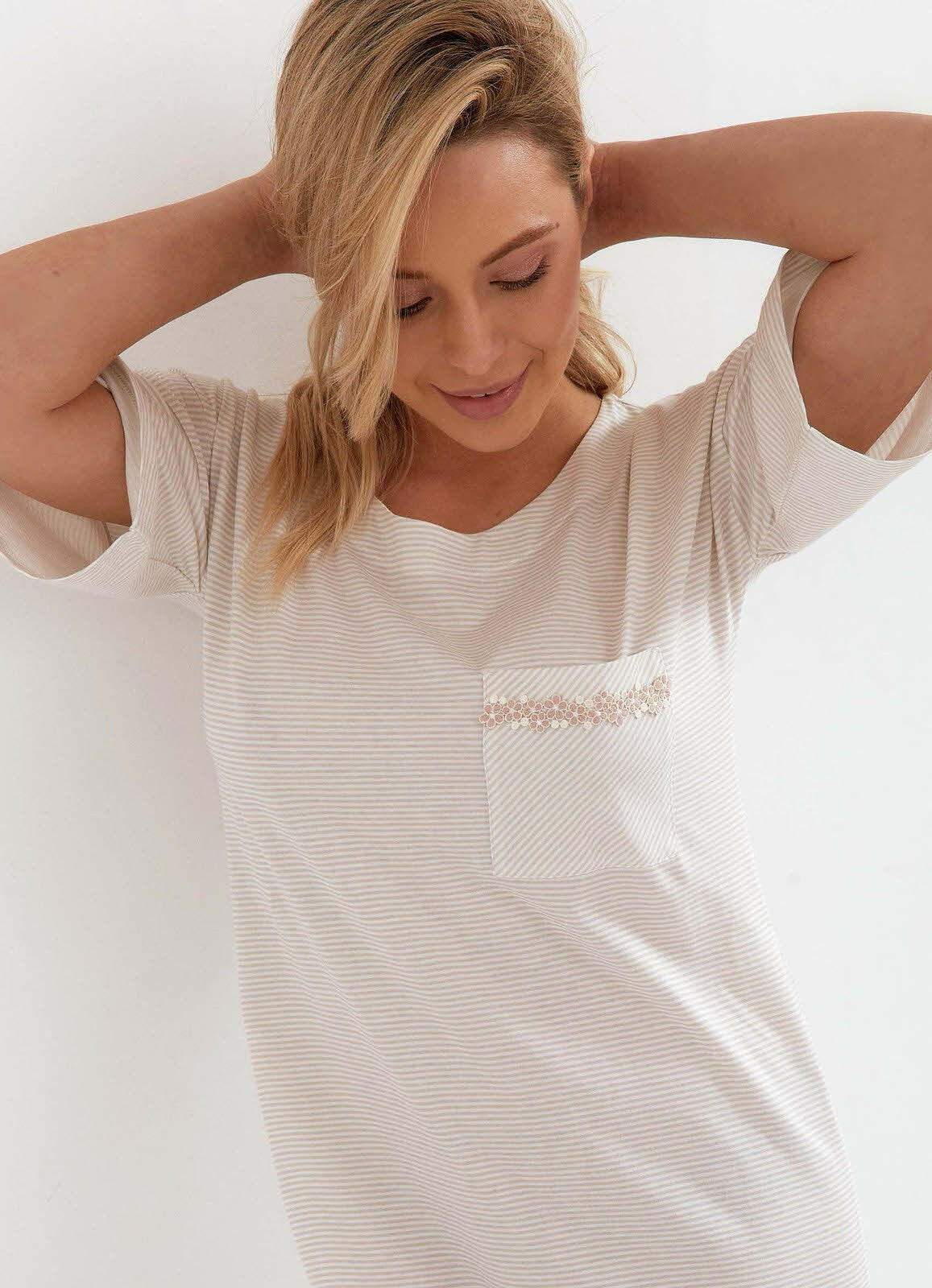 Camicia da notte in puro cotone - Aurora - 234 - Lullaby Lingerie