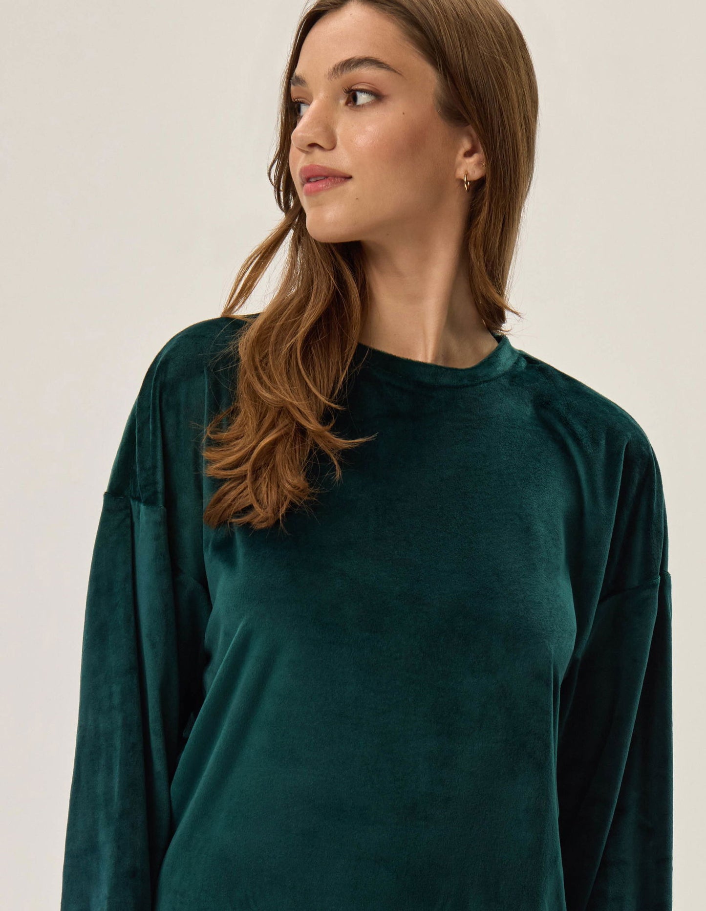 Pigiama da donna in morbido velluto leggero - Fain - Verde - Lullaby Lingerie