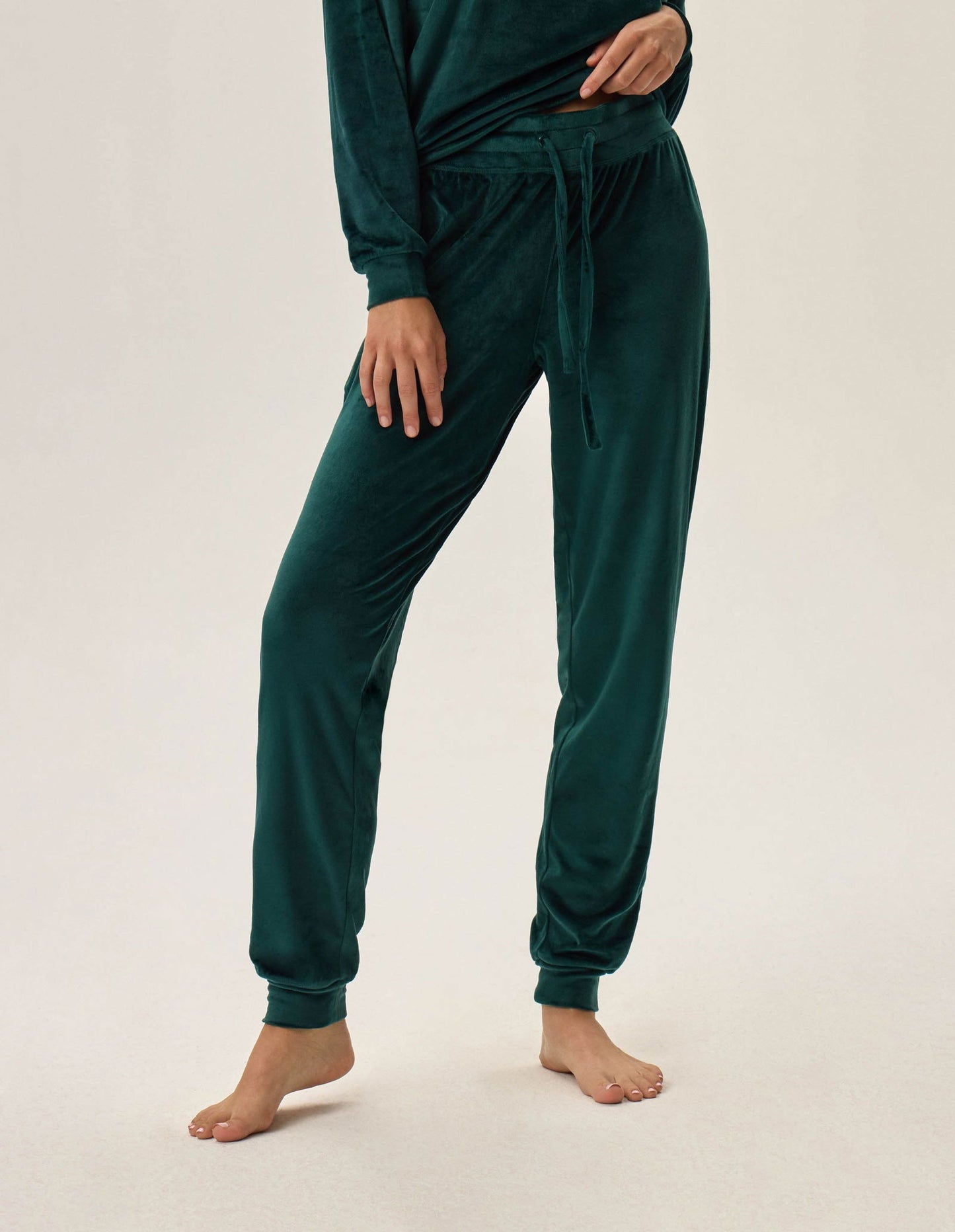 Pigiama da donna in morbido velluto leggero - Fain - Verde - Lullaby Lingerie
