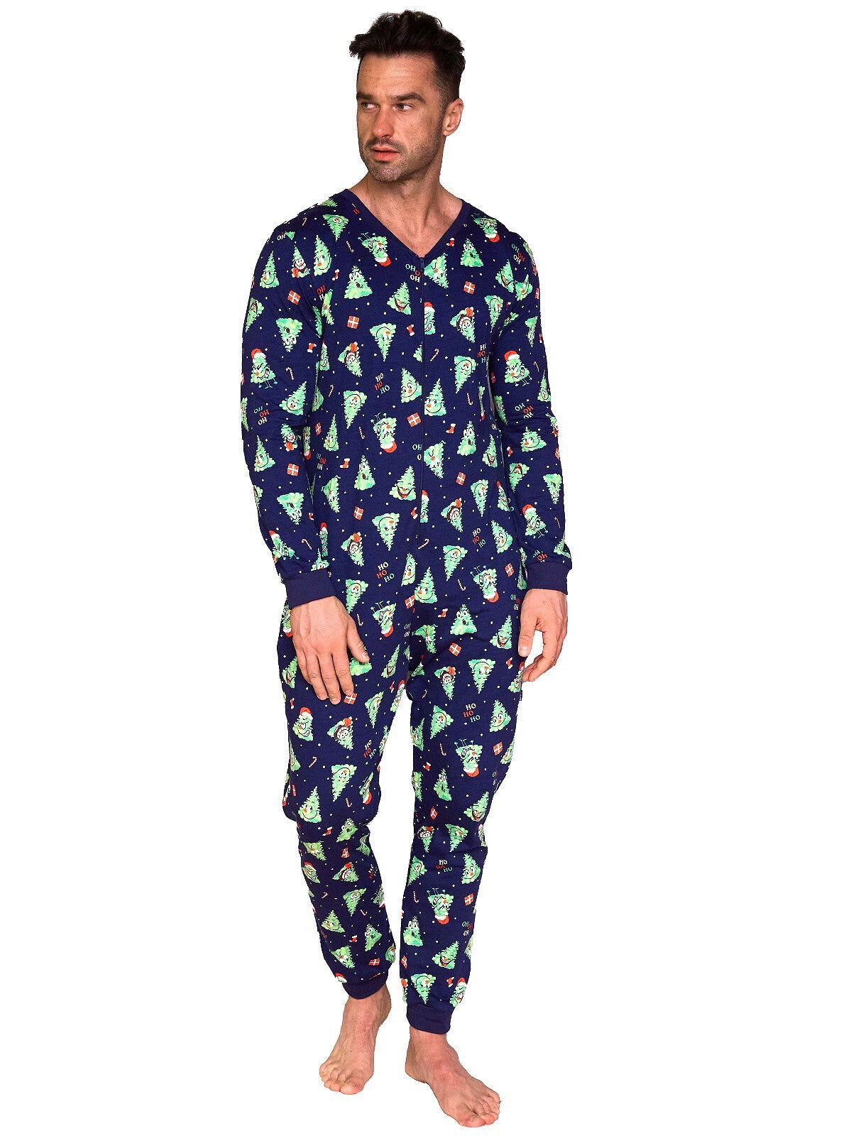 Pigiama intero da uomo in cotone Christmas Tree Lullaby Lingerie