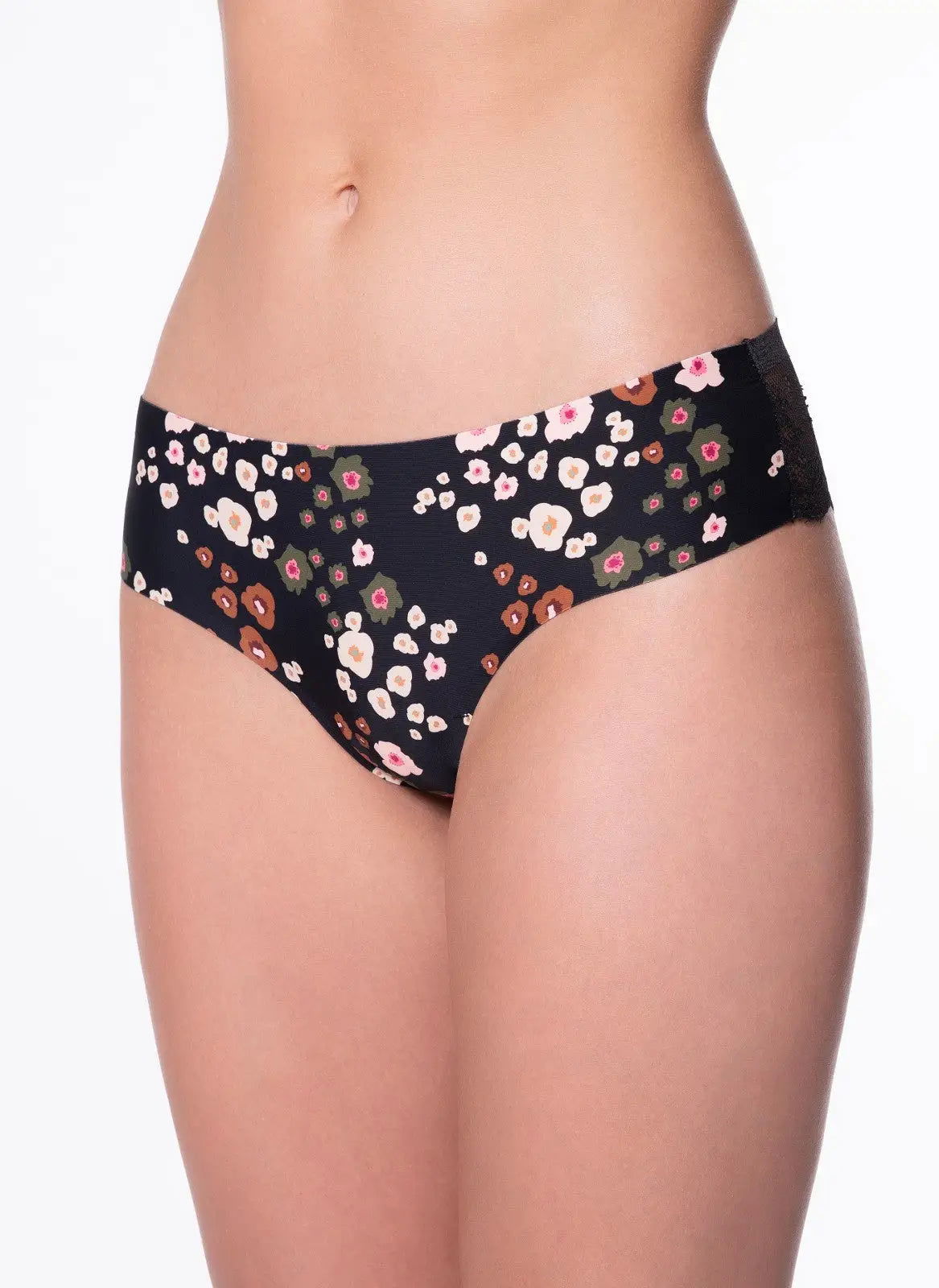 Slip brasiliano ultrapiatto - Peggy Brown - Senza cuciture con pizzo sul retro - Lullaby Lingerie