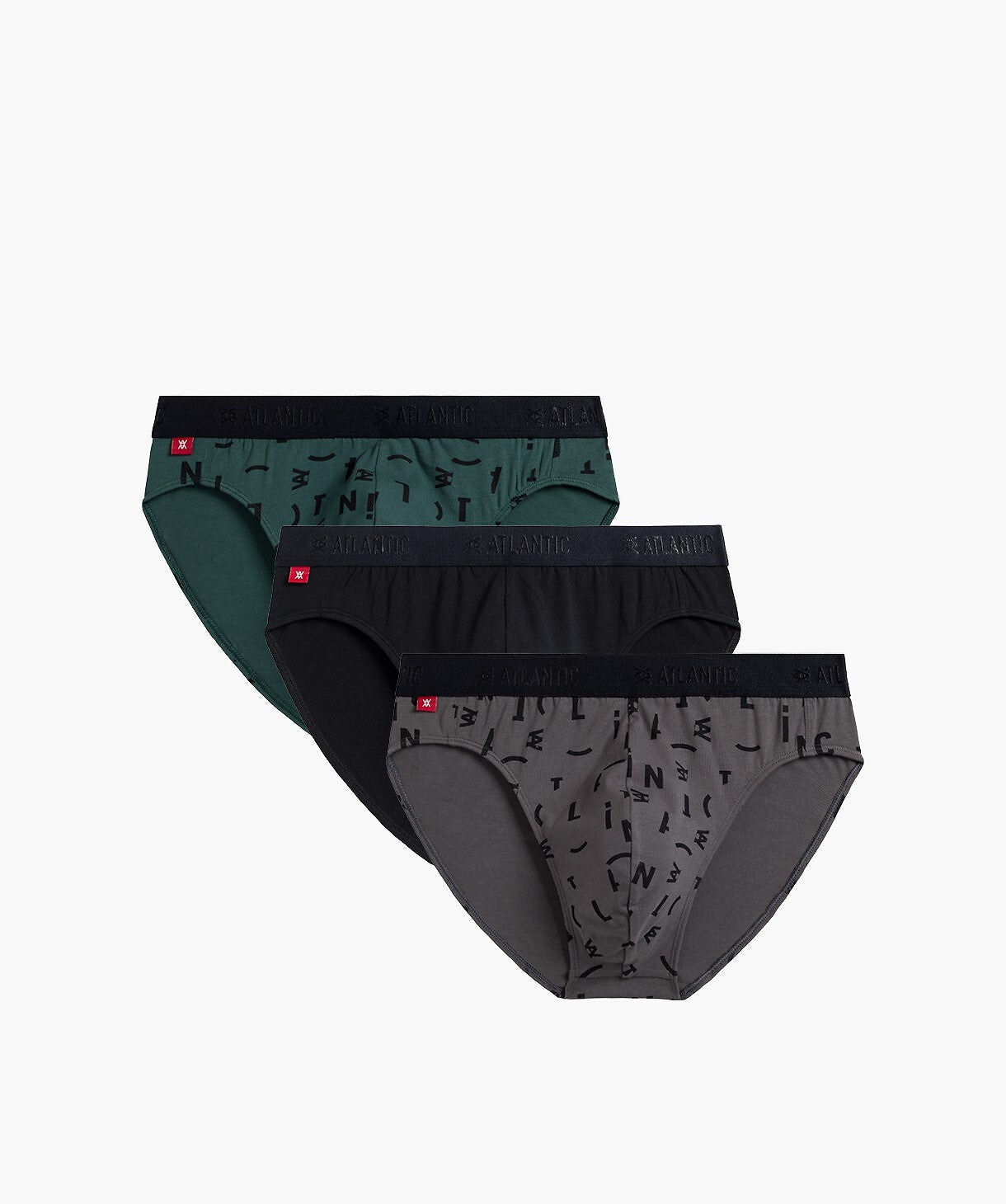 Slip da uomo in cotone elasticizzato - 3MP-161 - pack da 3 pezzi - Verde - Lullaby Lingerie