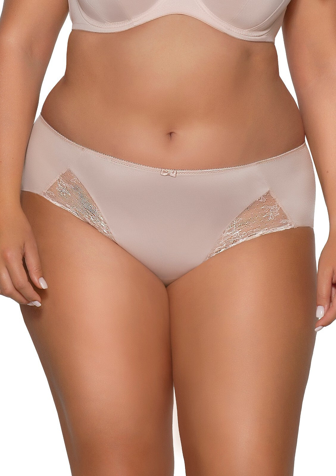 Slip donna in microfibra e pizzo - Azalea - Beige - 2111 - Lullaby Lingerie