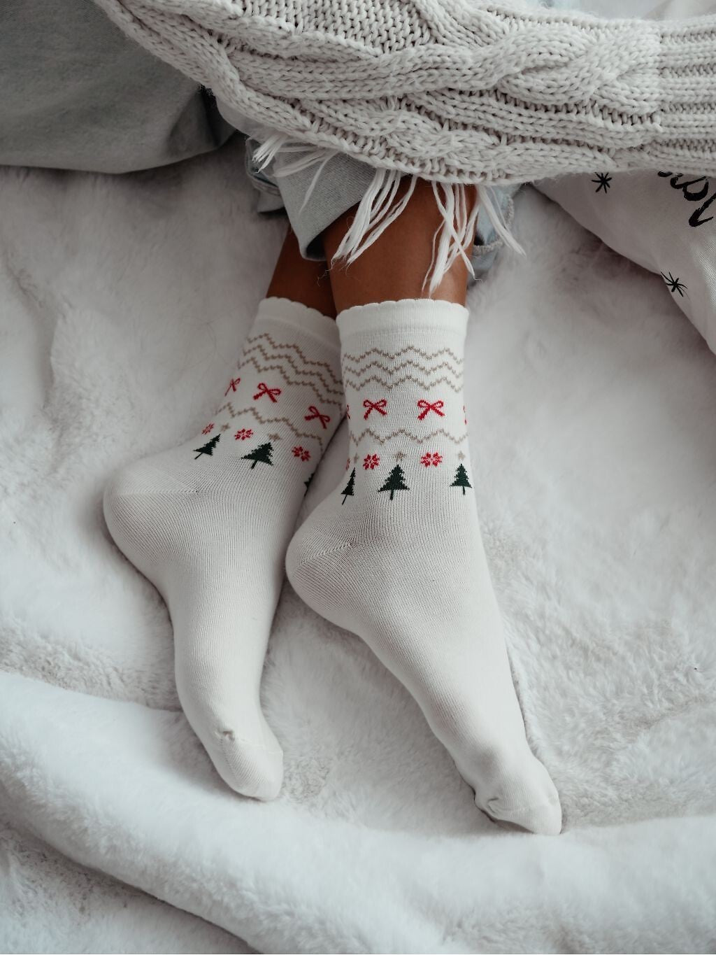 Calze da donna colorate con motivo natalizio | 1283-035