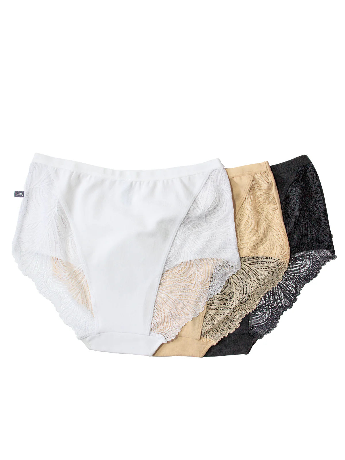 Slip da donna a vita alta con pizzo - LPF 112 - pack da 2 pezzi