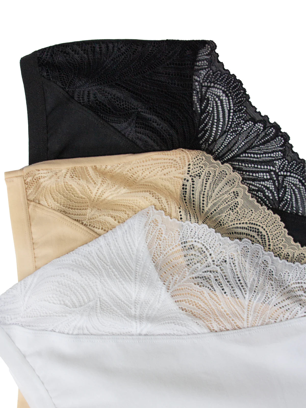 Slip da donna a vita alta con pizzo - LPF 112 - pack da 2 pezzi