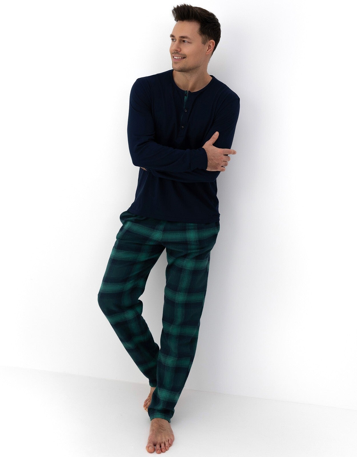Luke | pigiama lungo da uomo in cotone con pantaloni