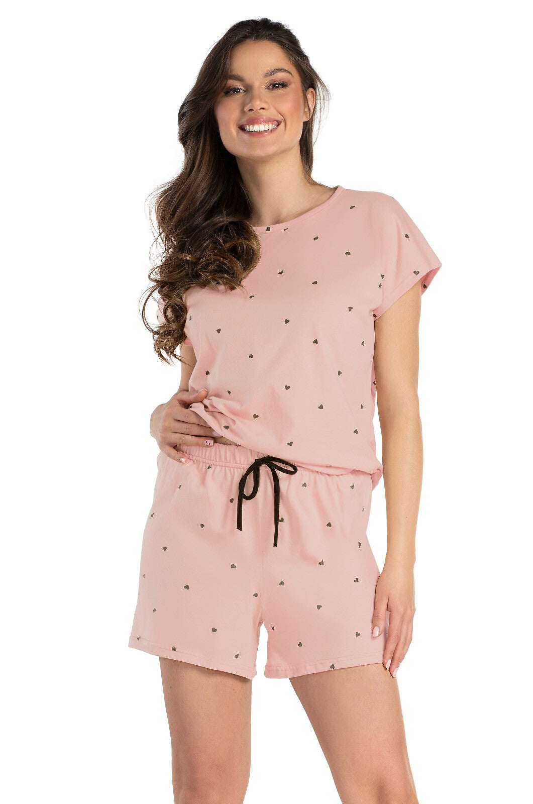 Pigiama da donna in cotone con cuoricini - juliette