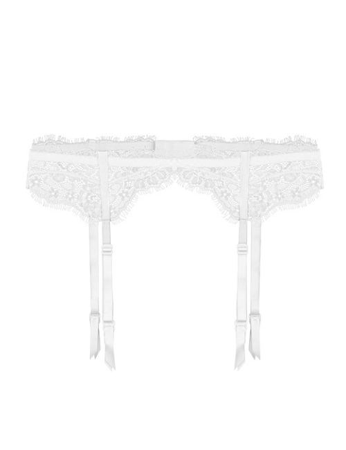 Reggicalze romantico in pizzo floreale con bordi sfrangiati