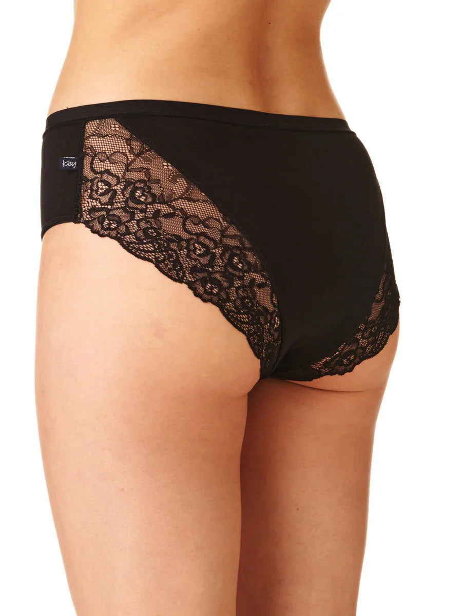 Slip bikini in cotone con retro in pizzo - confezione da 2