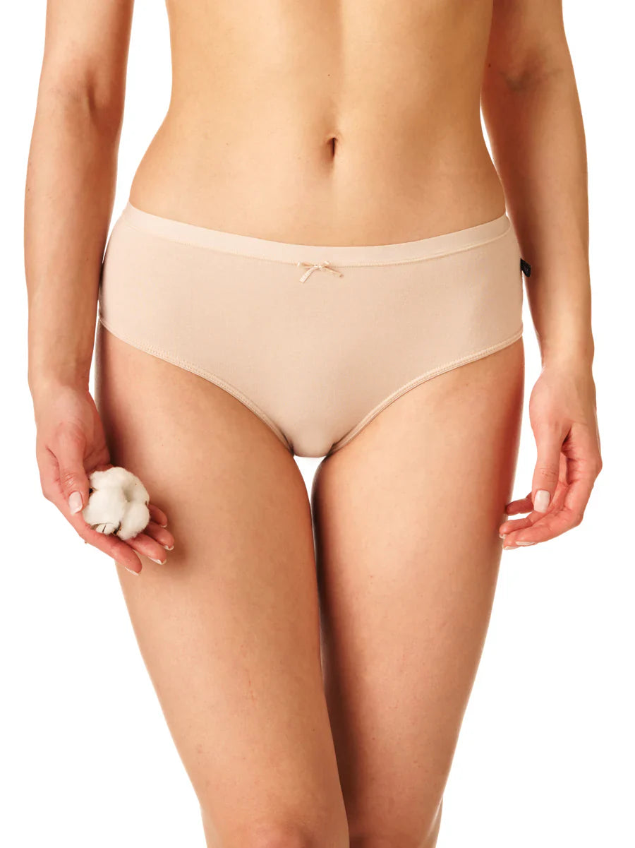 Slip bikini in cotone con retro in pizzo - confezione da 2
