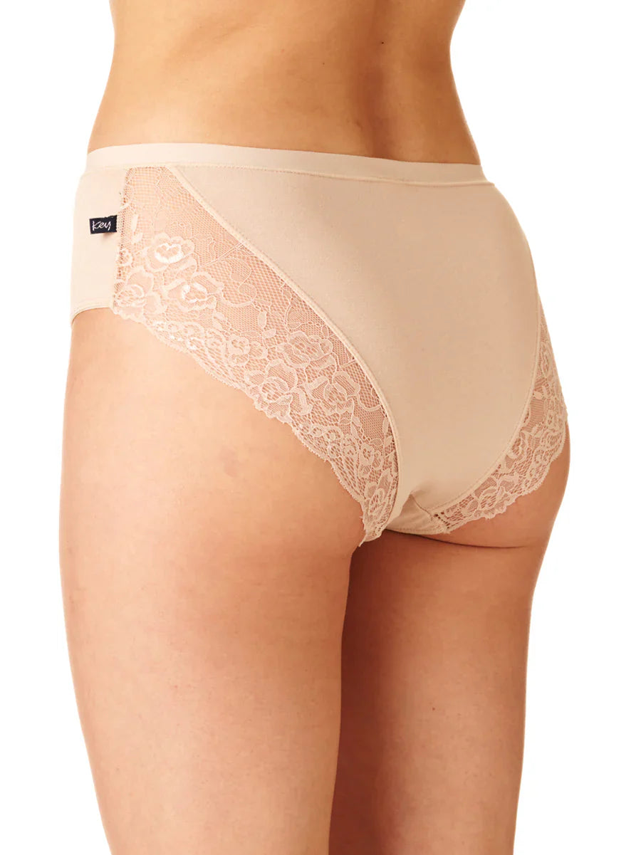 Slip bikini in cotone con retro in pizzo - confezione da 2