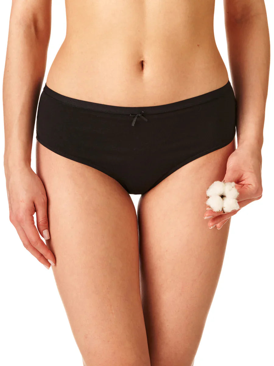 Slip bikini in cotone con retro in pizzo - confezione da 2