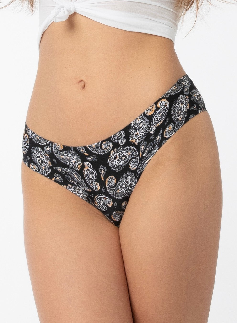 Slip donna brasiliano senza cuciture simple paisley brasil