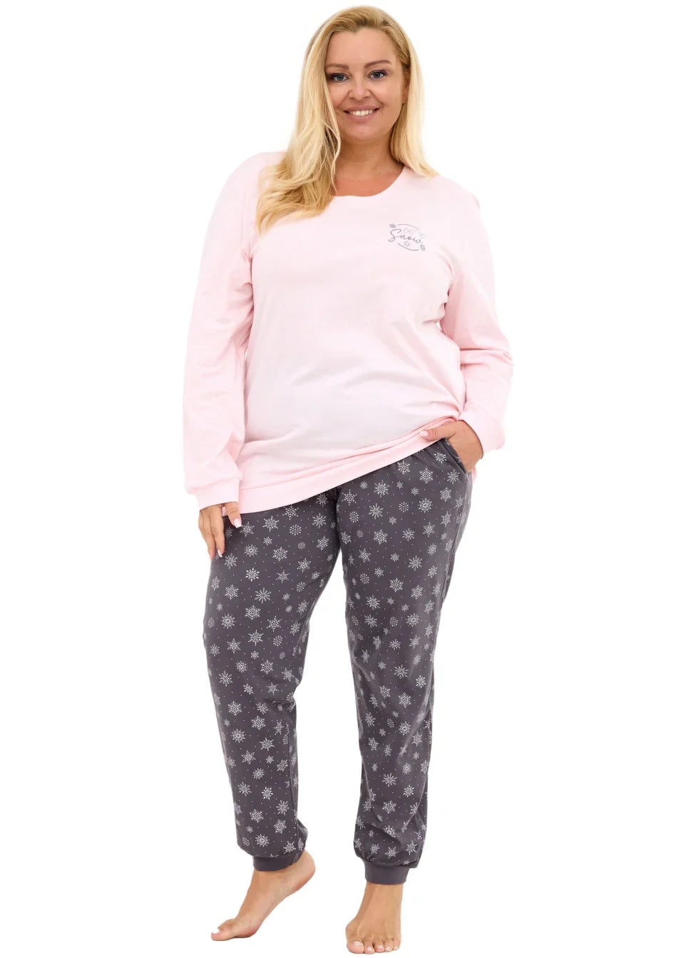 Snow | pigiama donna in cotone con motivo invernale