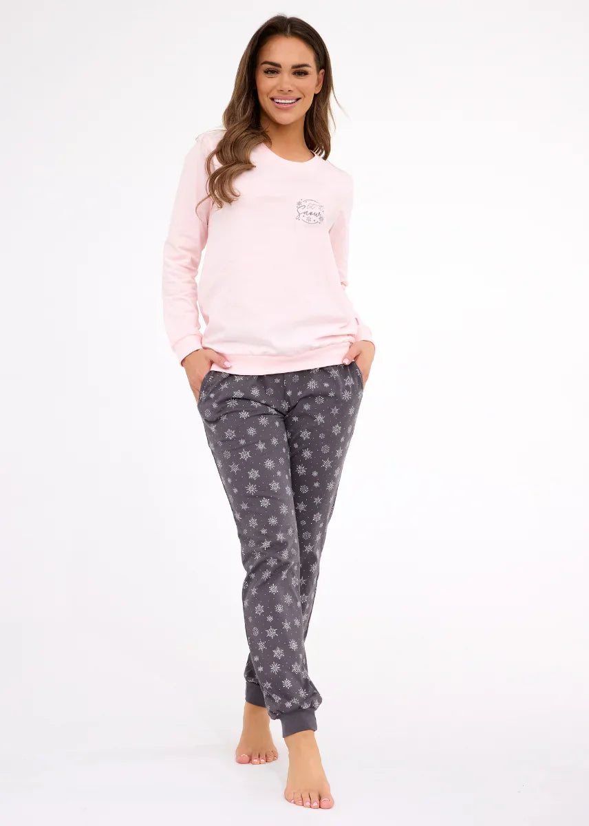 Snow | pigiama donna in cotone con motivo invernale