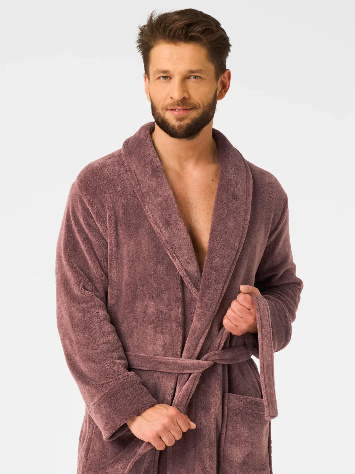 Vestaglia lunga da uomo in morbido pile | mgl 255 b25