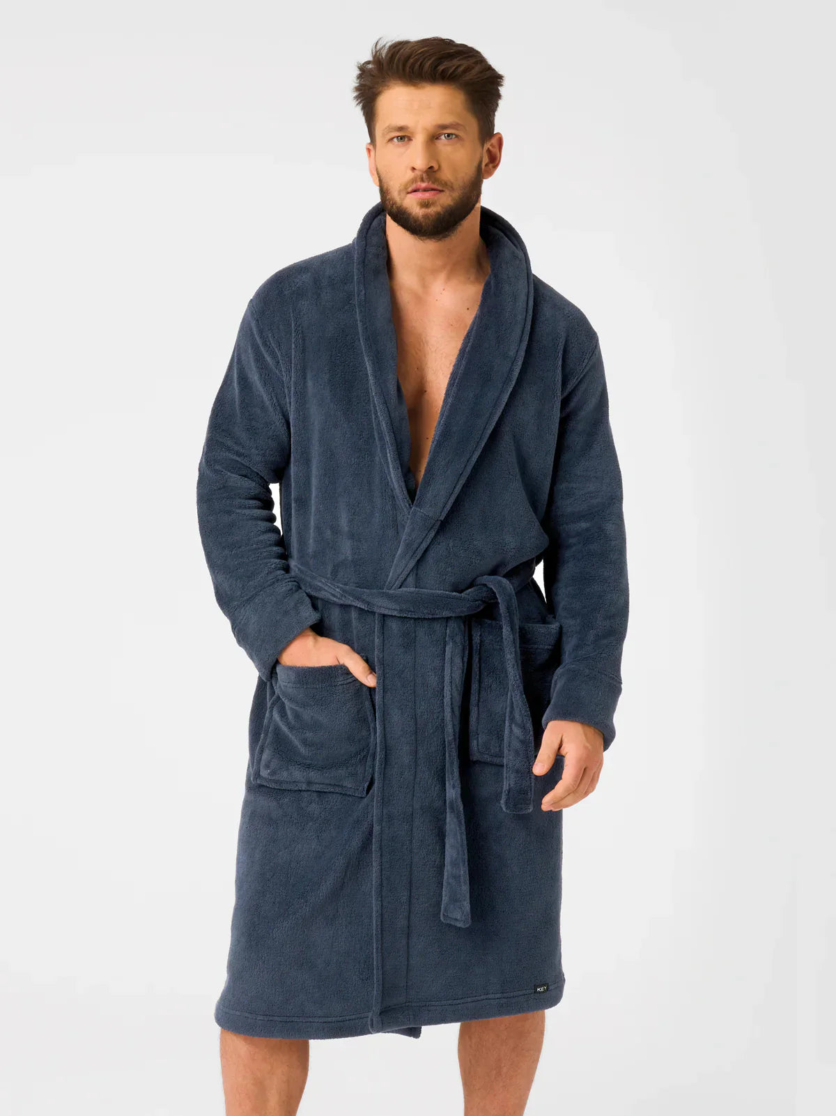 Vestaglia lunga da uomo in morbido pile | mgl 255 b25