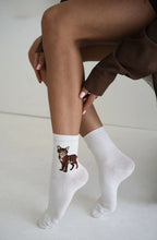0200.258 - calza donna corta in cotone elasticizzato - gatti