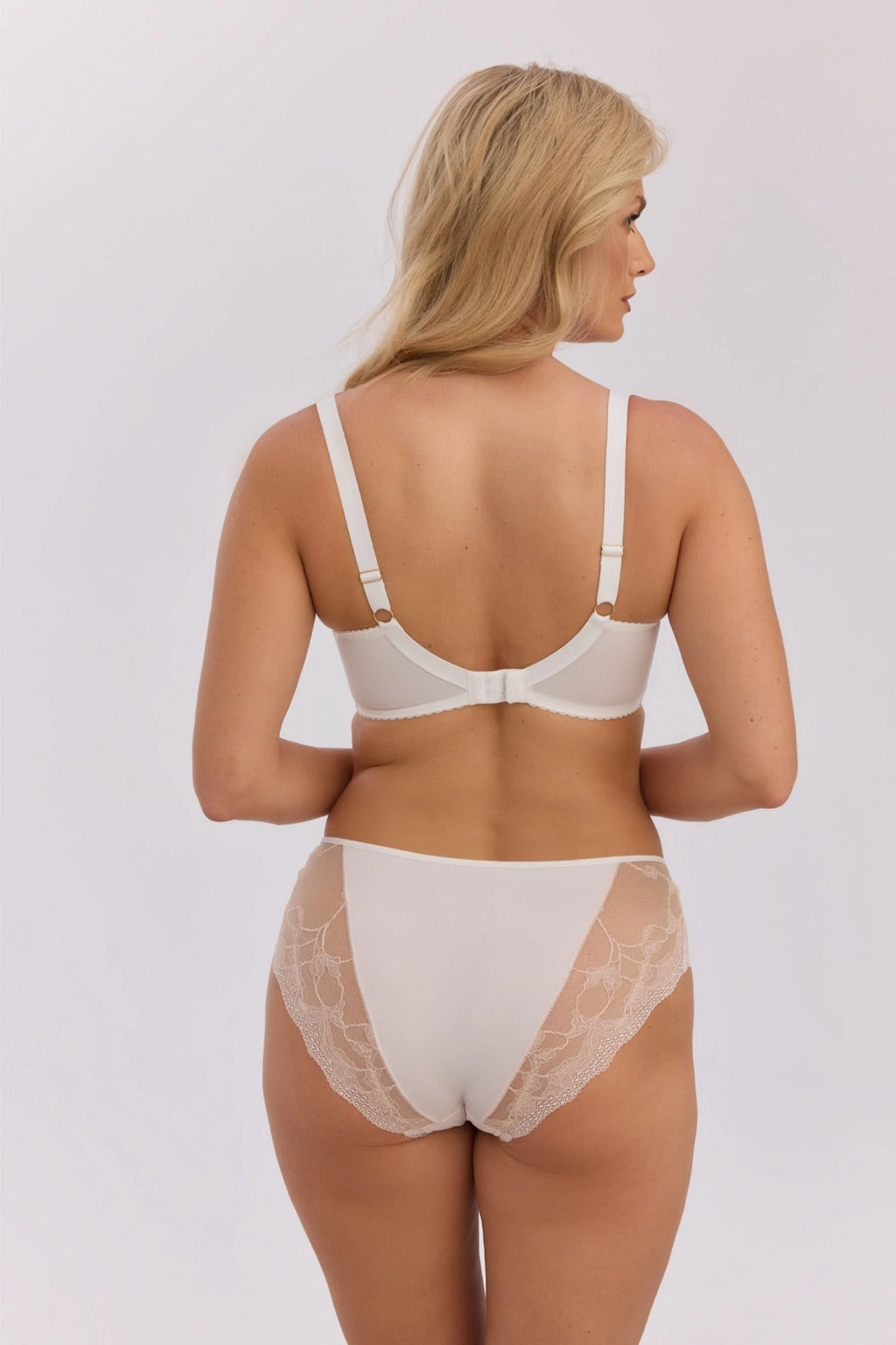 1360 - annalise - reggiseno semi-soft in pizzo beige e tulle
