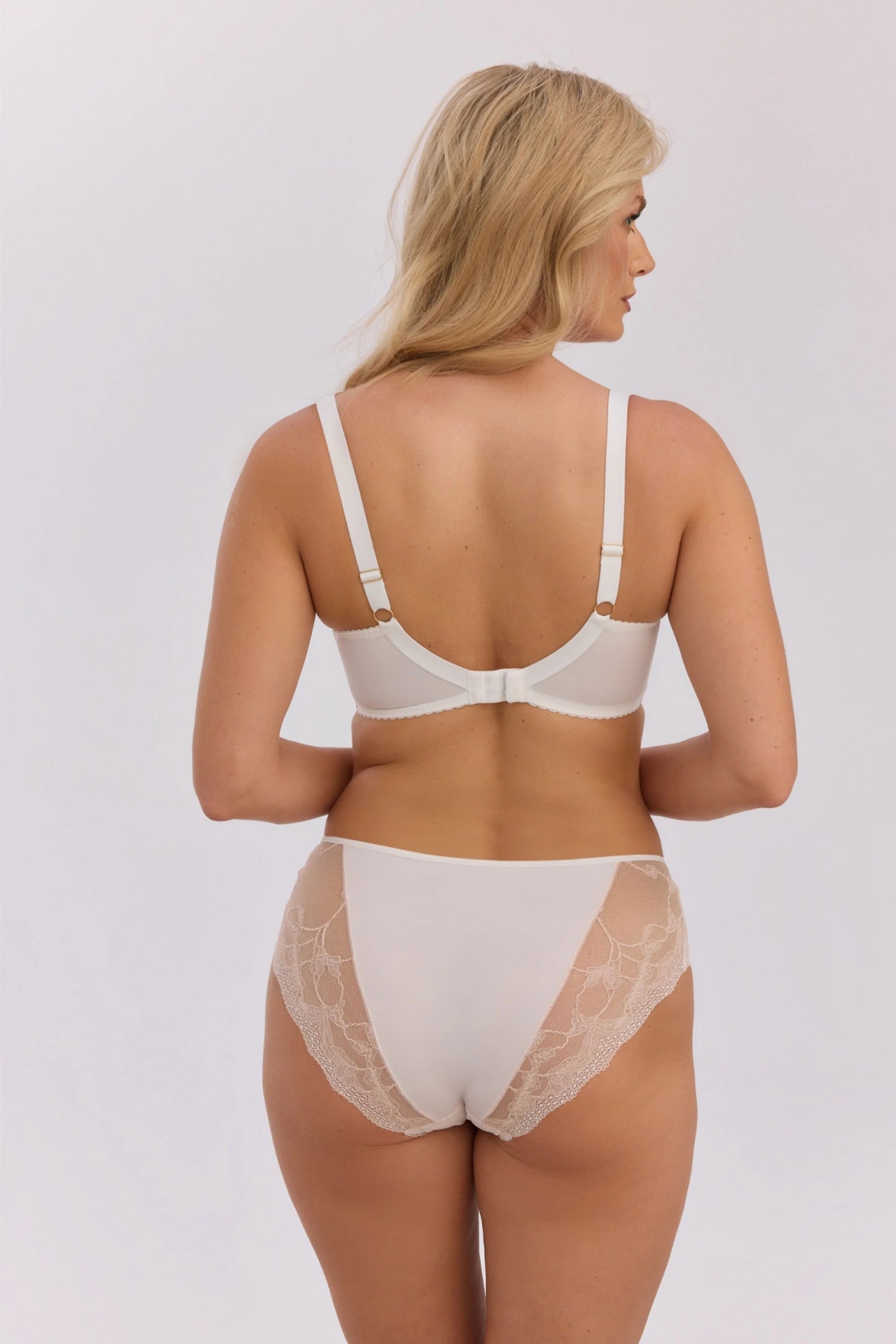 1360 - annalise - reggiseno semi-soft in pizzo beige e tulle