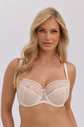 1361 - celina - reggiseno soft in pizzo cremisi a motivo