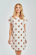 3517 - coco - camicia da notte donna in cotone con stampa