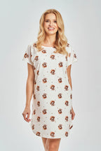 3517 - coco - camicia da notte donna in cotone con stampa