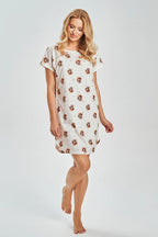 3517 - coco - camicia da notte donna in cotone con stampa