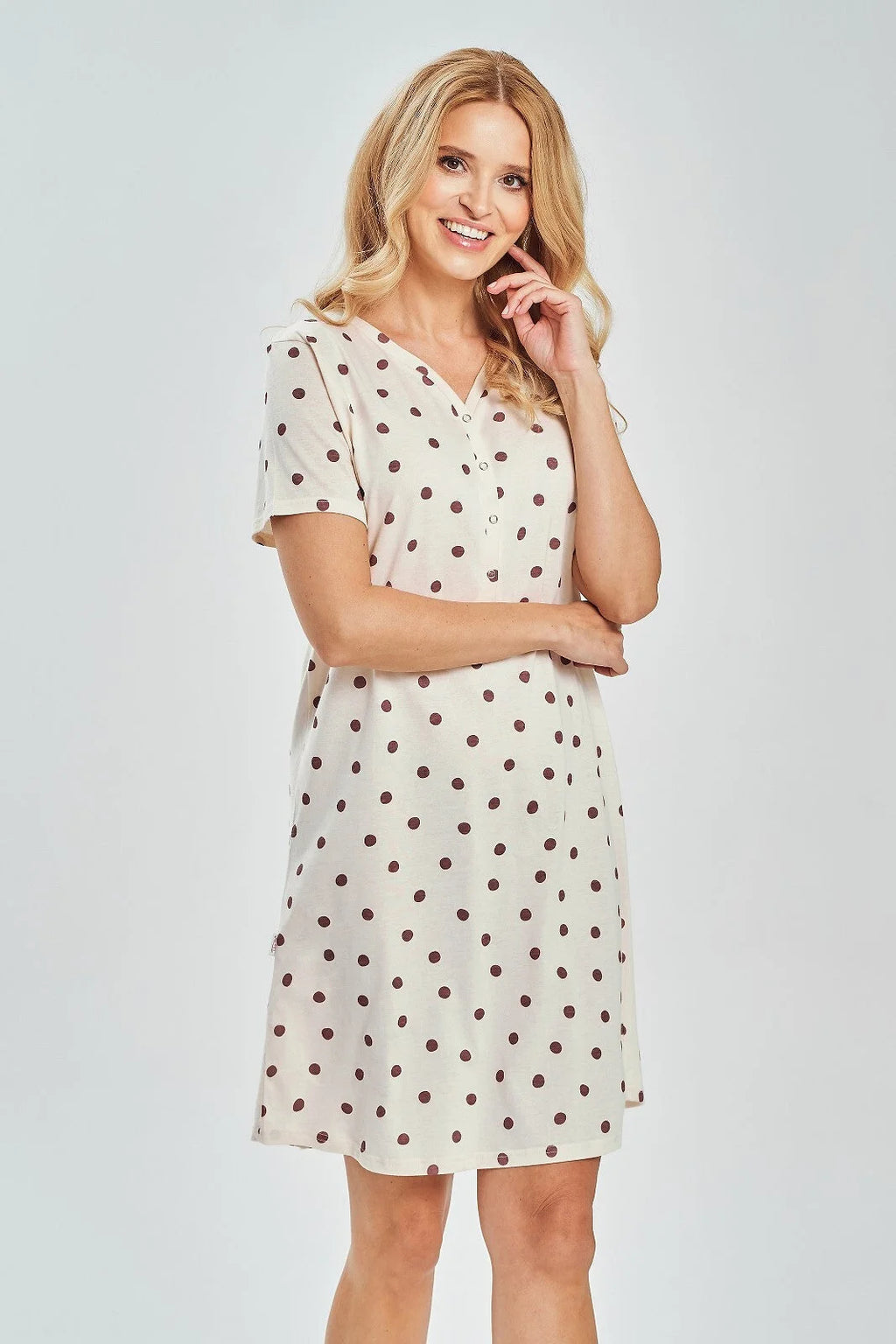 3529 - nita - camicia da notte in cotone a poi