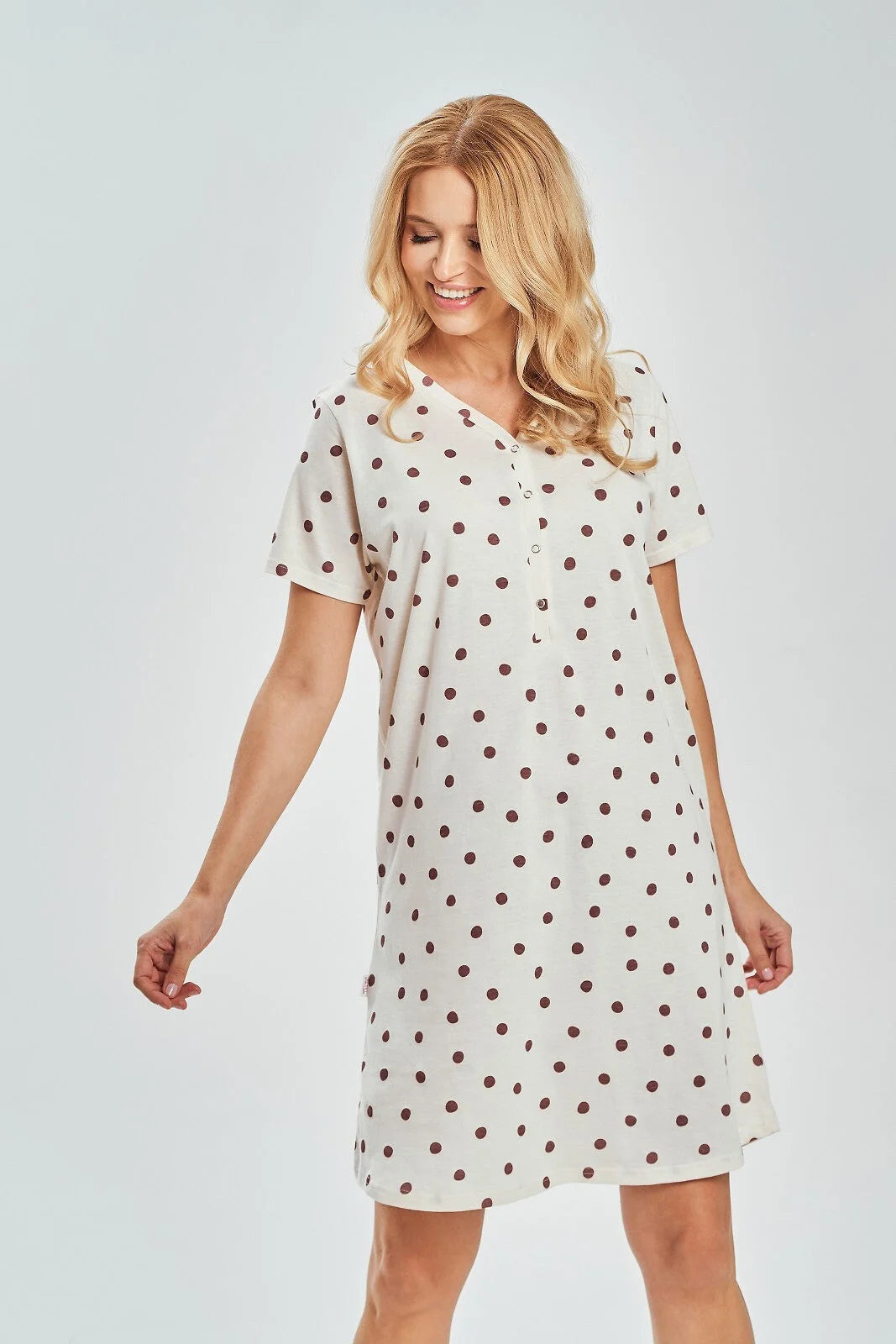 3529 - nita - camicia da notte in cotone a poi