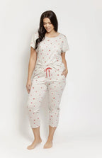 3545 - adele - pigiama da donna in cotone con stampa a mele