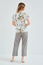 3607 - diana - pigiama da donna in cotone a fiori