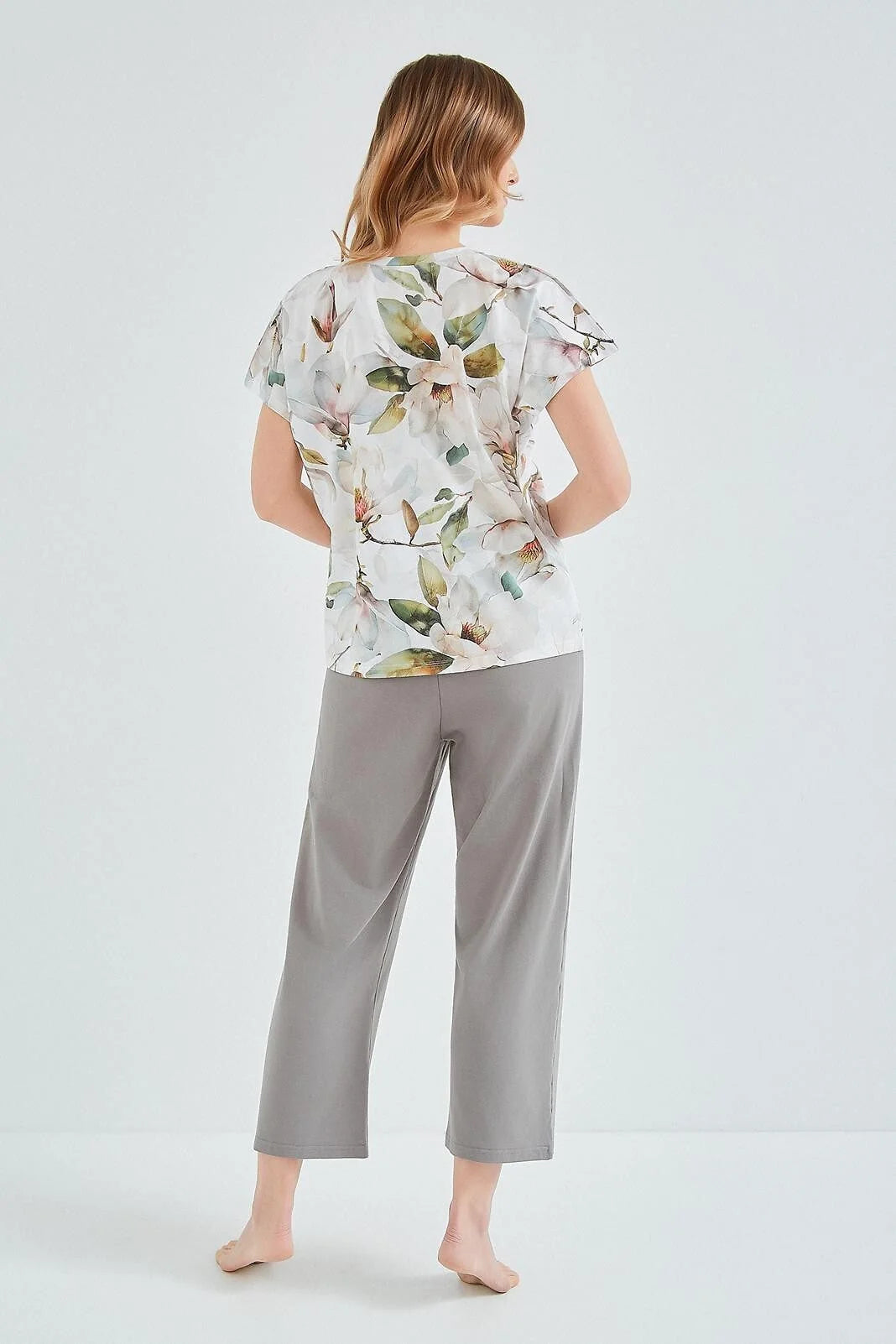 3607 - diana - pigiama da donna in cotone a fiori