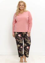 3614 - maribel - pigiama da donna in cotone con scollo a v