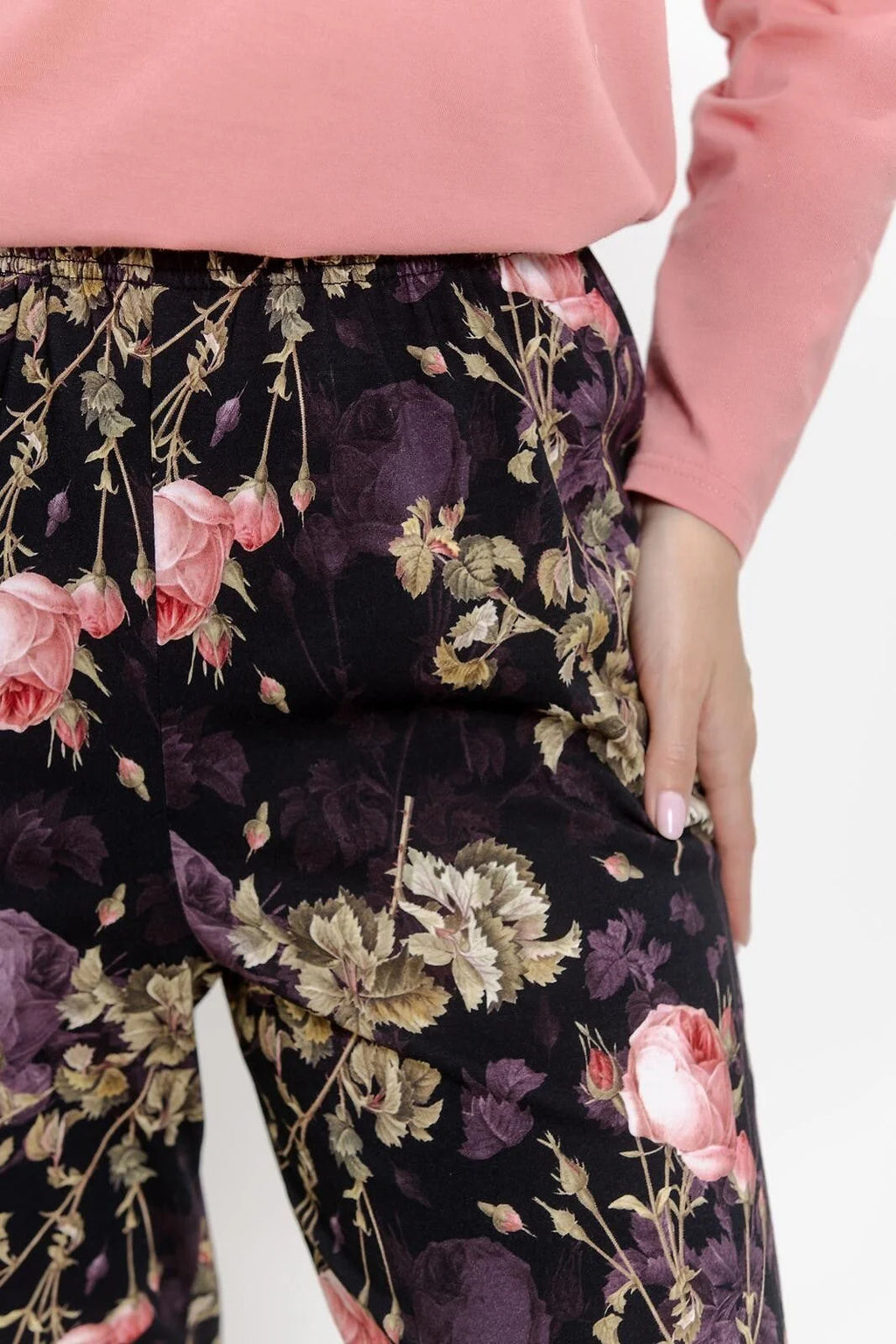 3614 - maribel - pigiama da donna in cotone con scollo a v