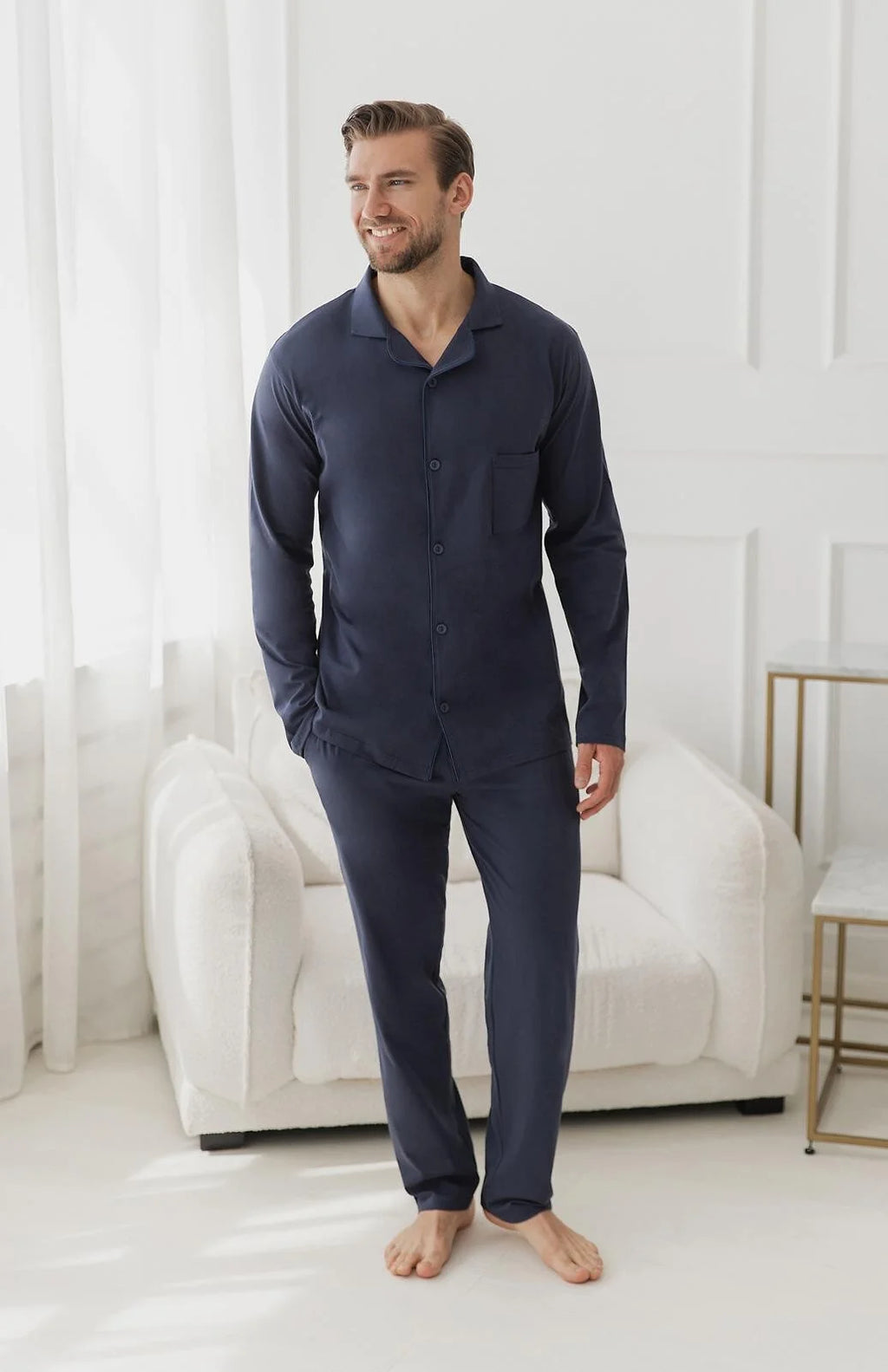 3616 - arturo - pigiama da uomo in cotone style giacca