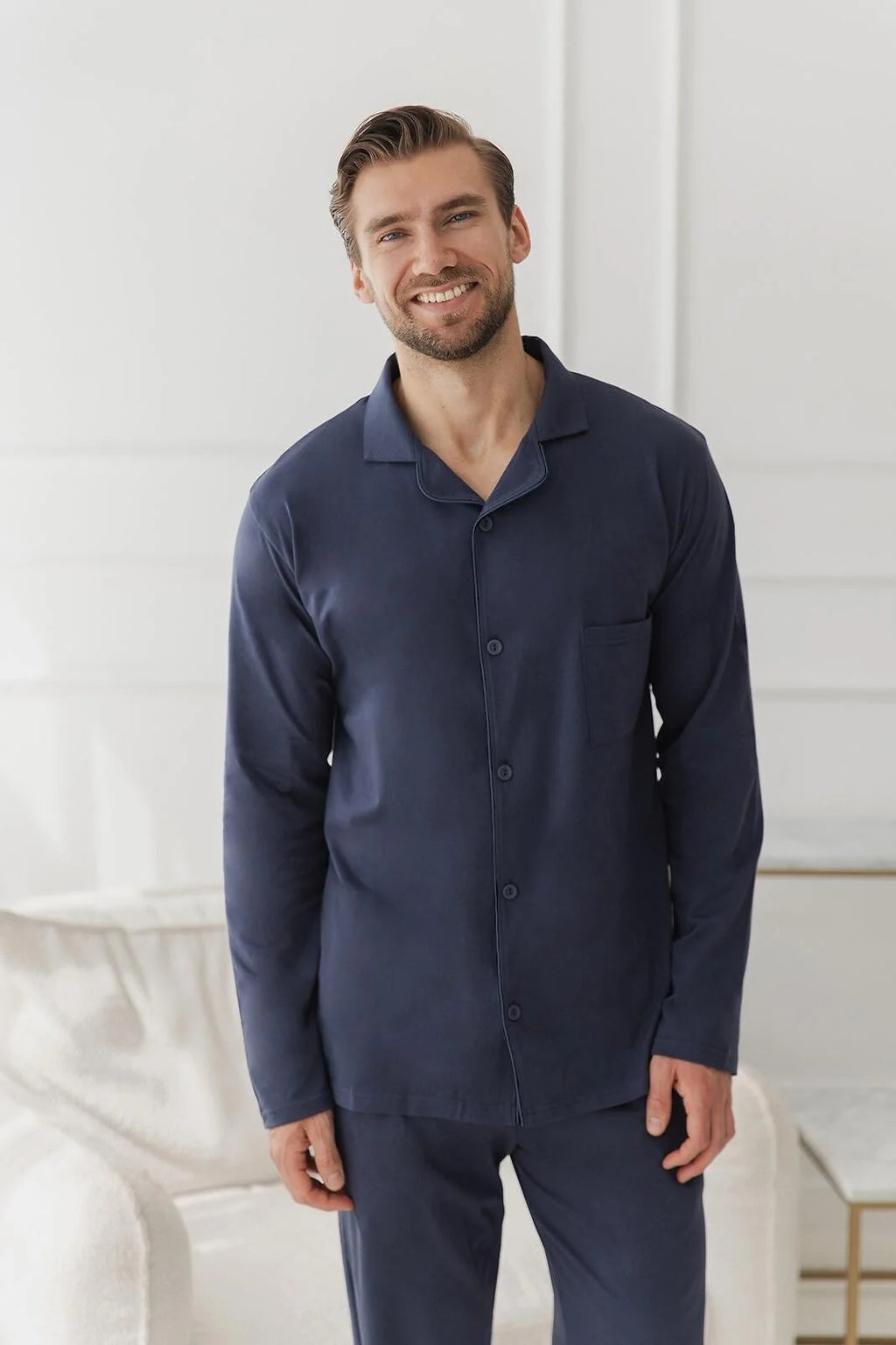 3616 - arturo - pigiama da uomo in cotone style giacca