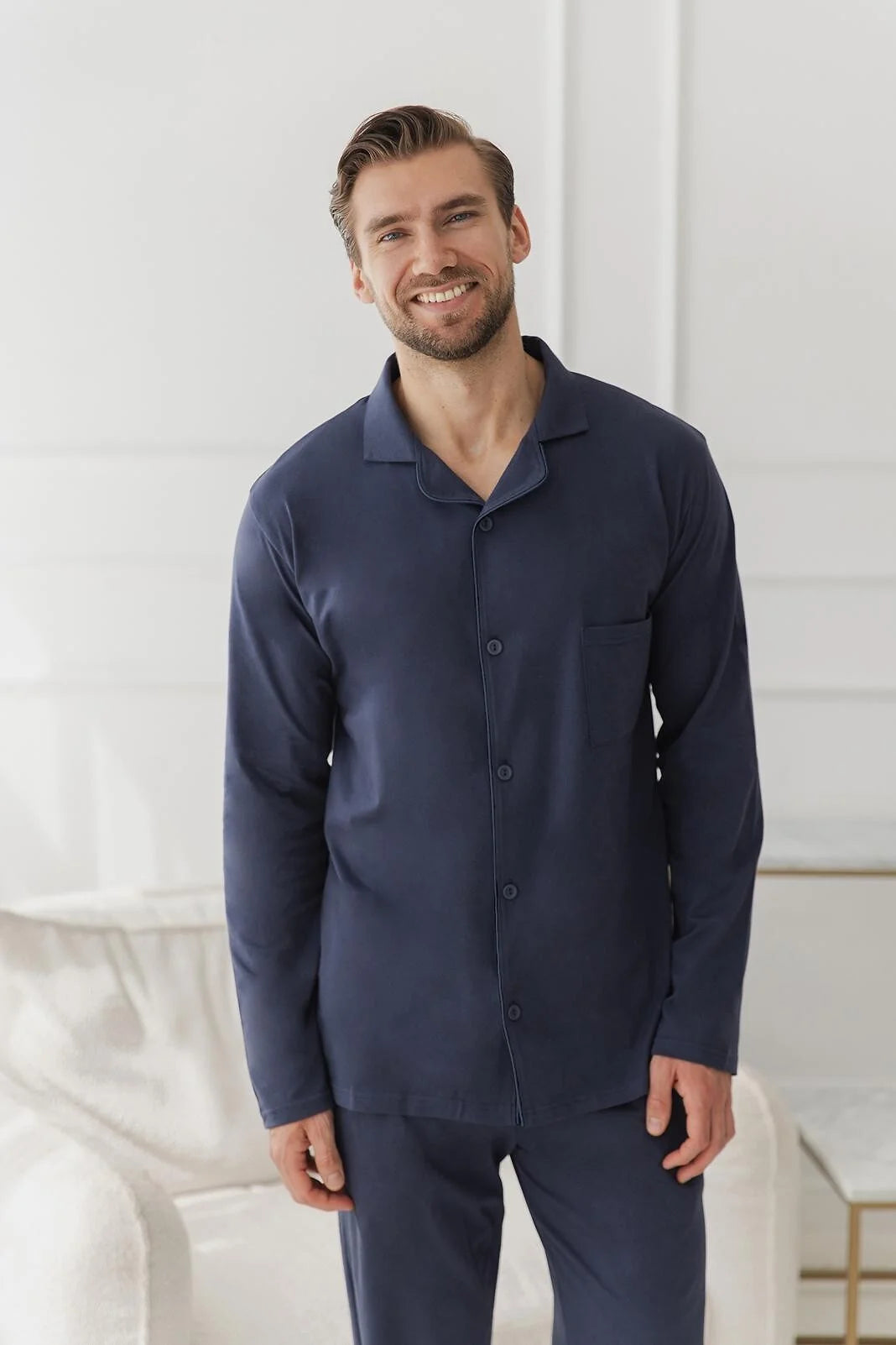 3616 - arturo - pigiama da uomo in cotone style giacca