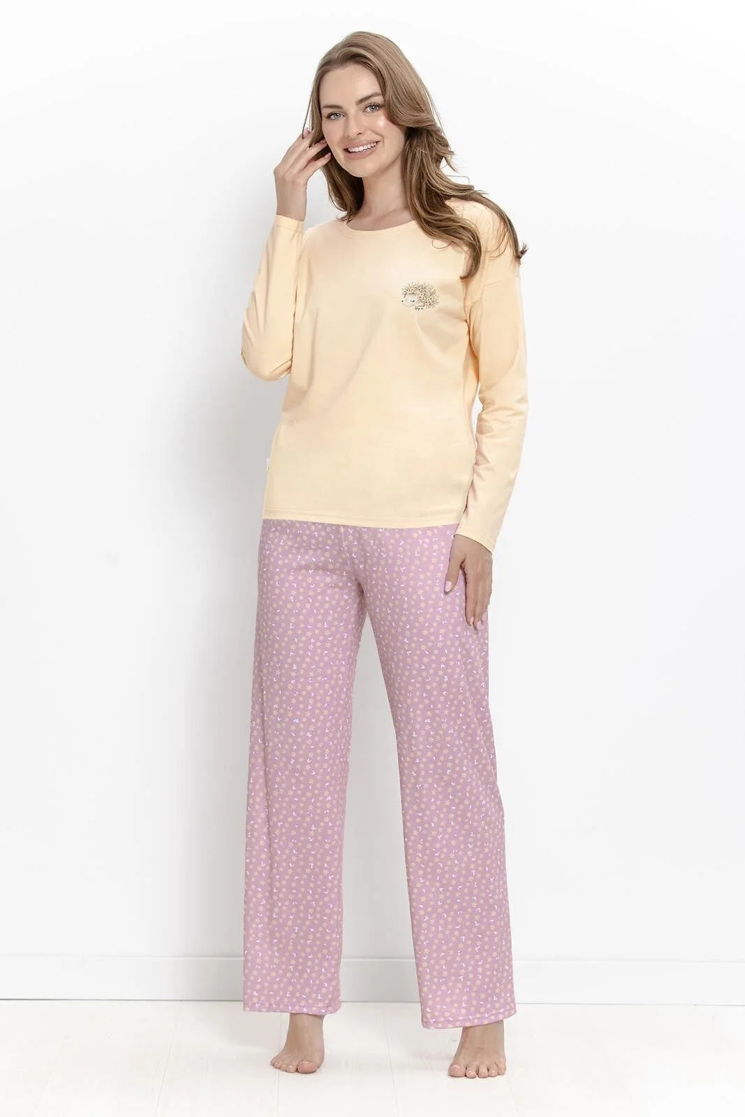 3617 - marigold - pigiama da donna in cotone con maniche