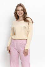 3617 - marigold - pigiama da donna in cotone con maniche
