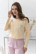 3617 - marigold - pigiama da donna in cotone con maniche