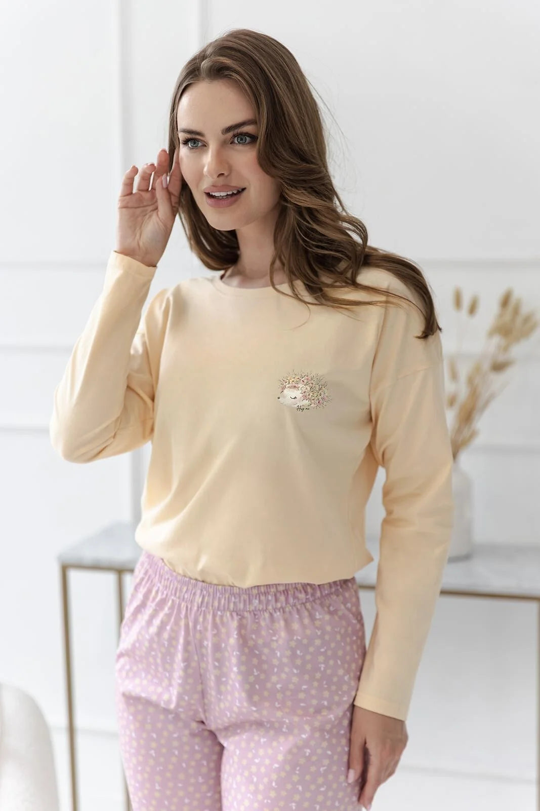 3617 - marigold - pigiama da donna in cotone con maniche