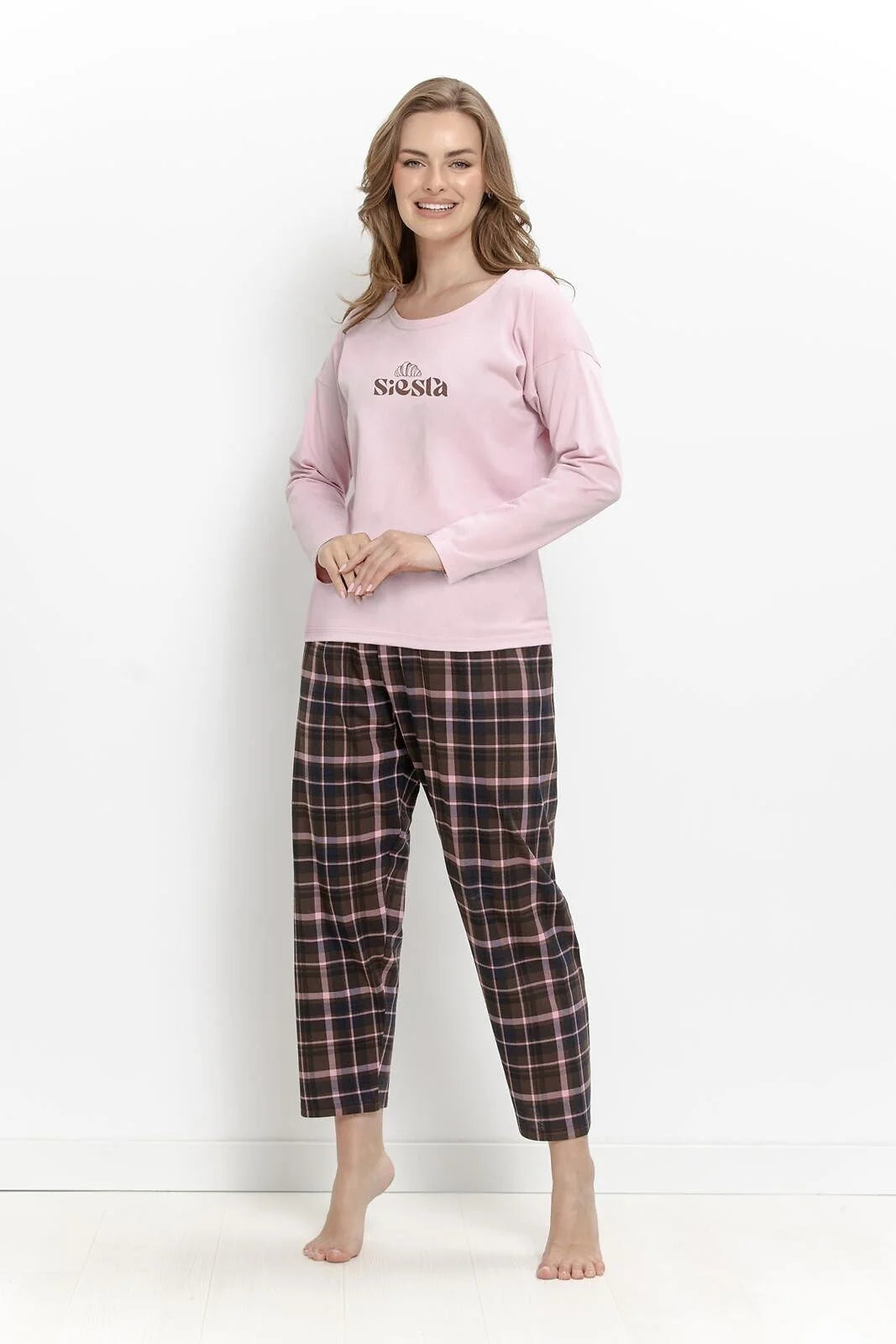 3619 - kayla - pigiama da donna in cotone con maglia