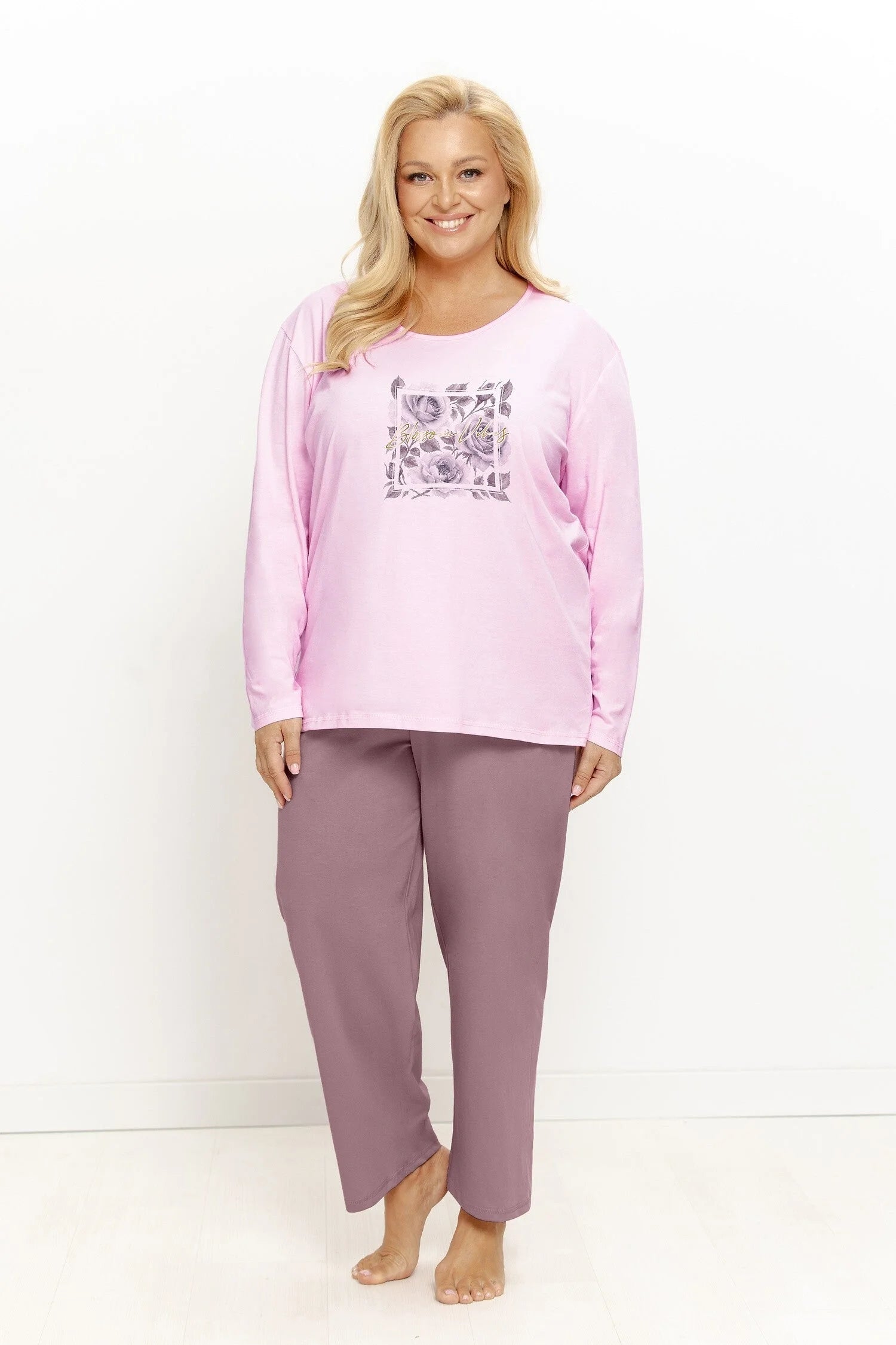 3657 - solene - pigiama da donna in cotone con maglia