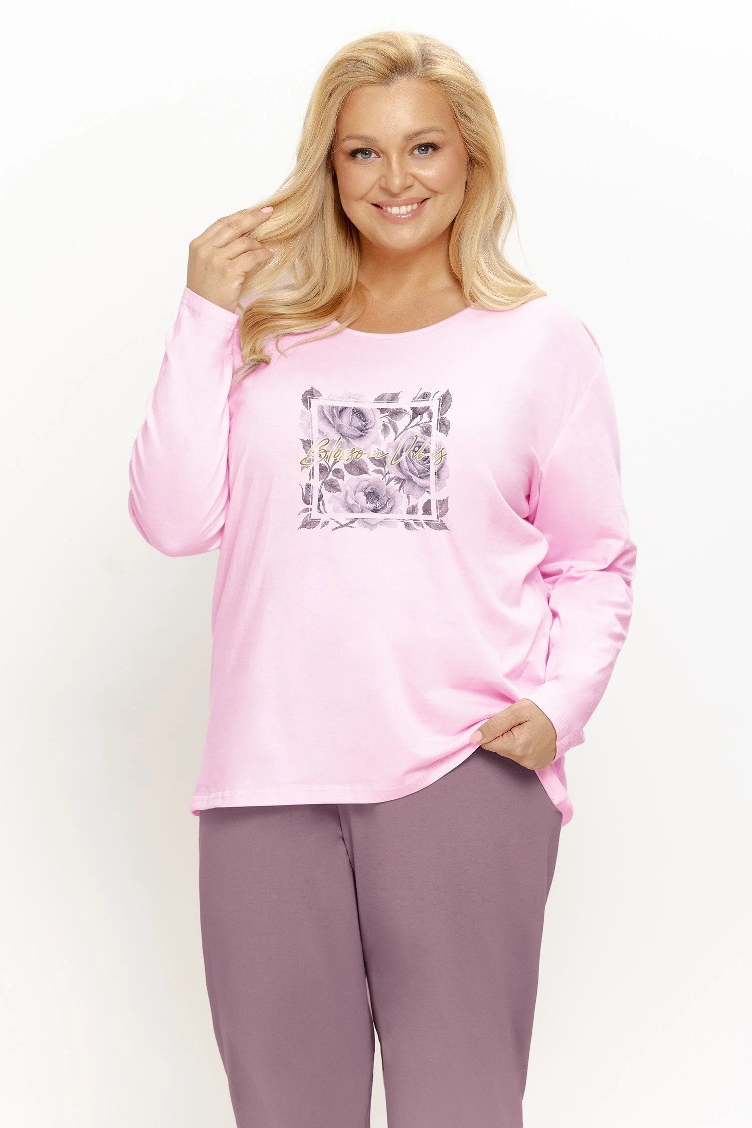 3657 - solene - pigiama da donna in cotone con maglia