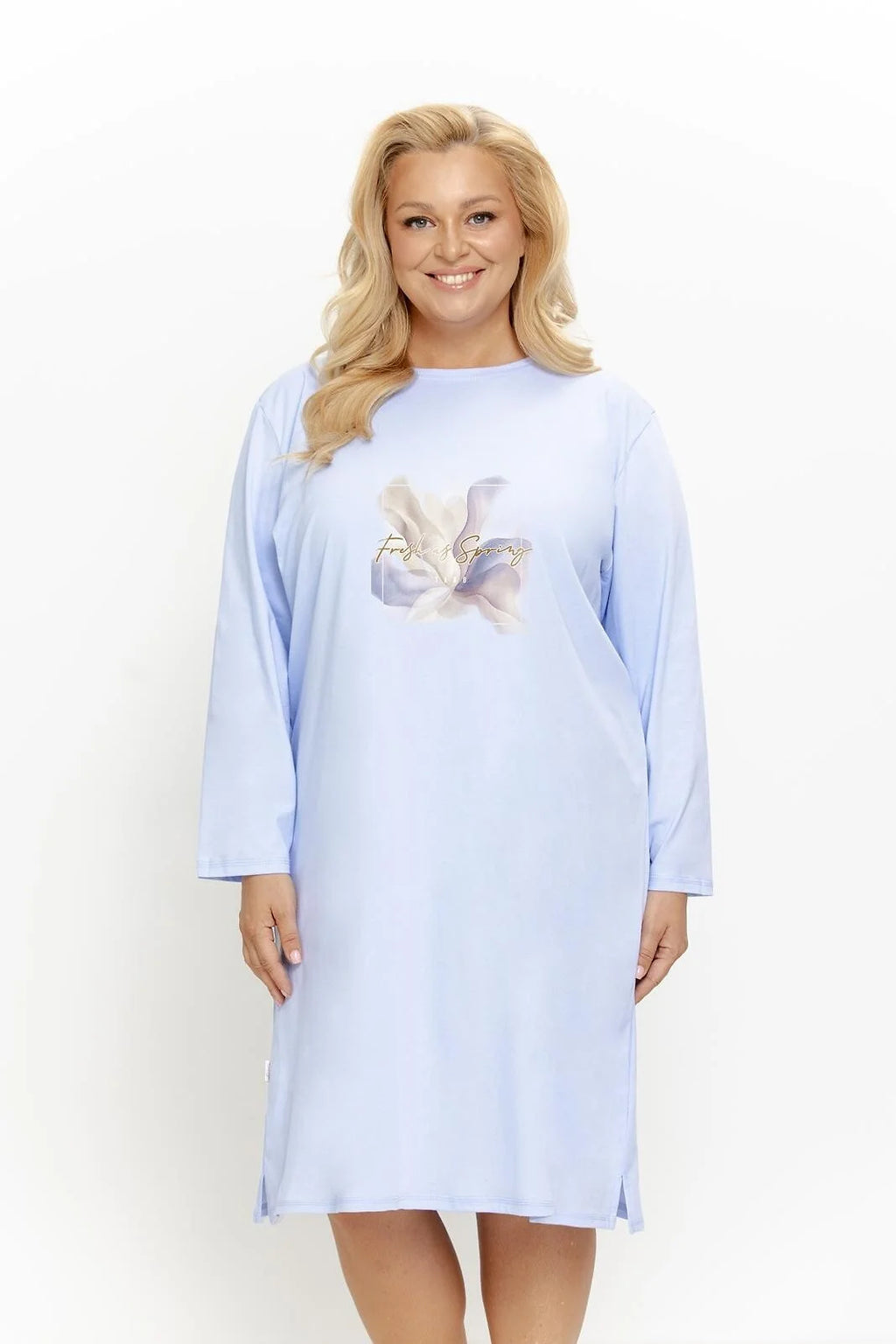 3661 - selia - camicia da notte donna in cotone con stampa